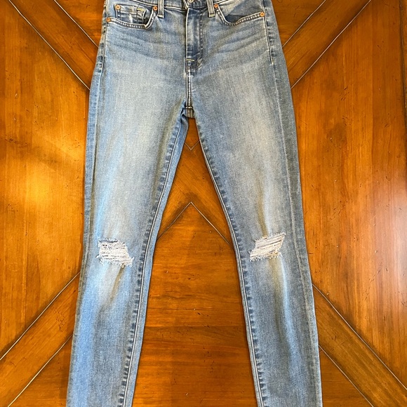 7 For All Mankind Denim - 7 For All Mankind High Waist Skinny Jeans | Women’s Size 25 |Distressed